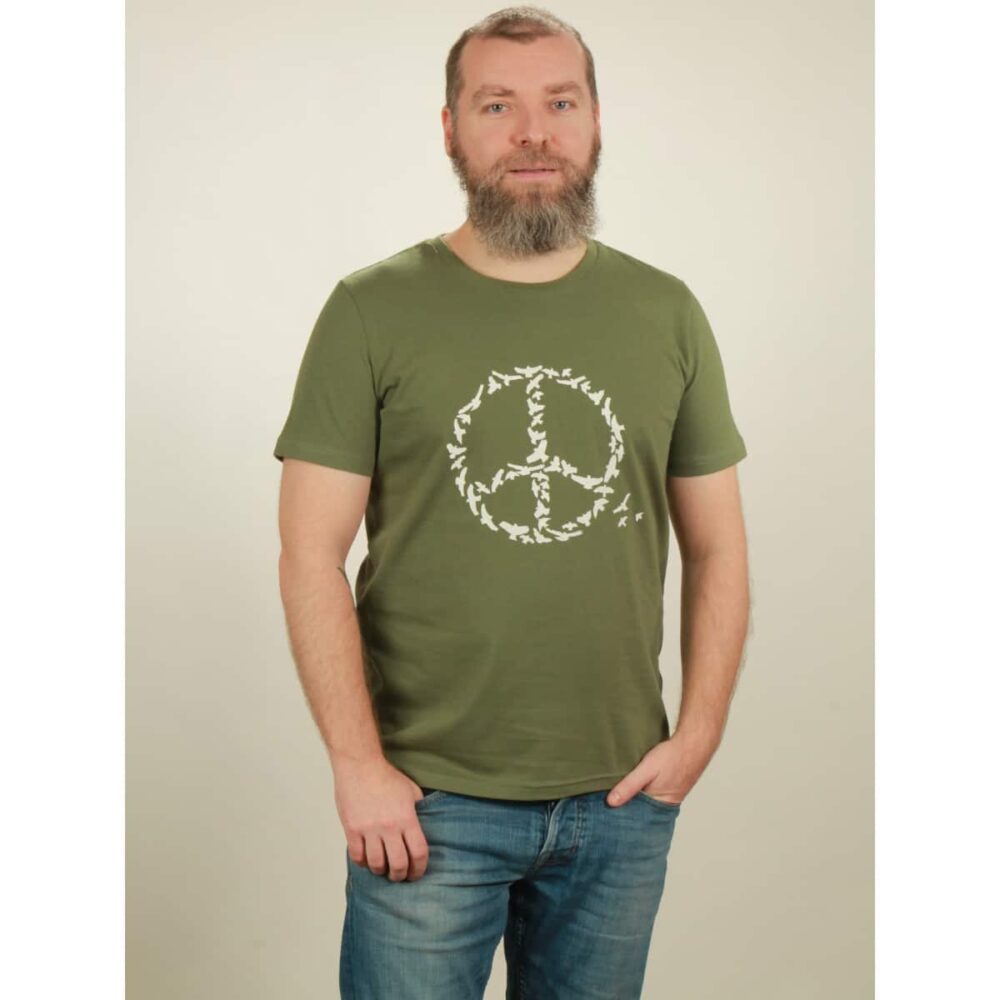 t-shirt herren peace green