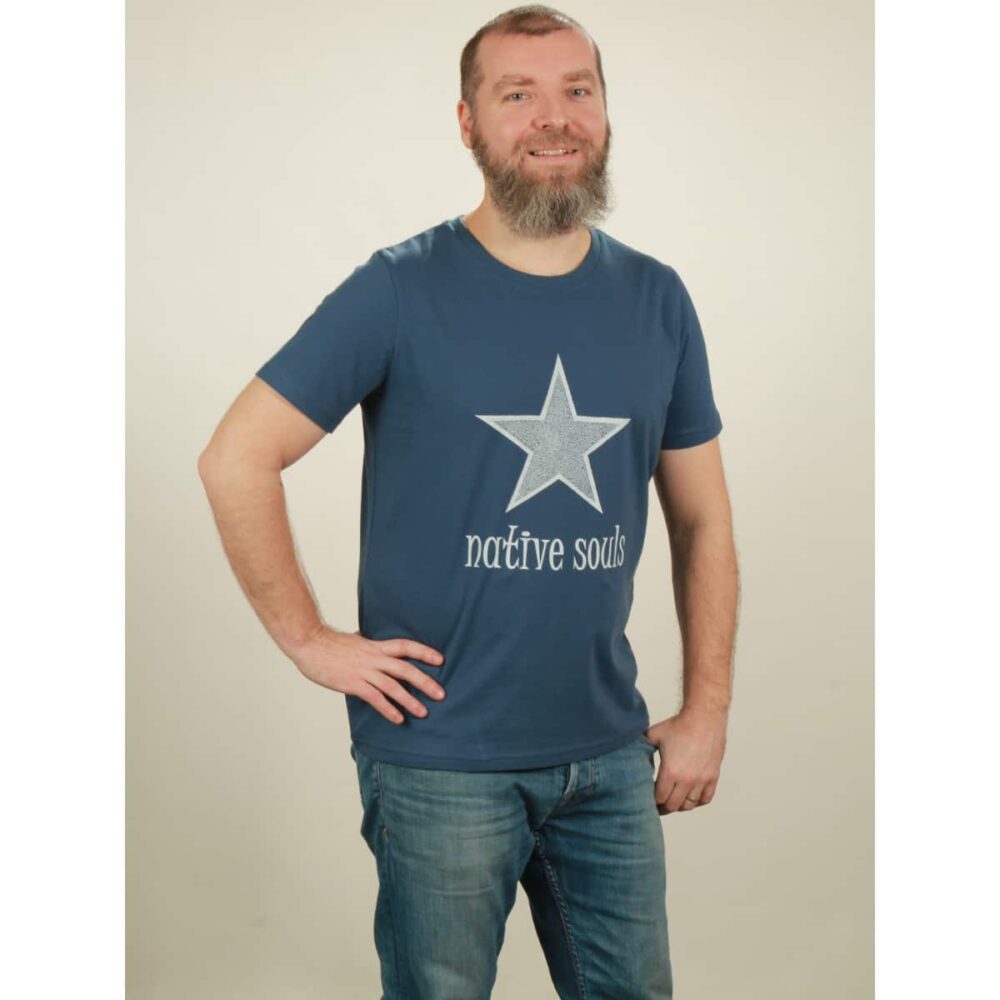 t-shirt herren star dark blue
