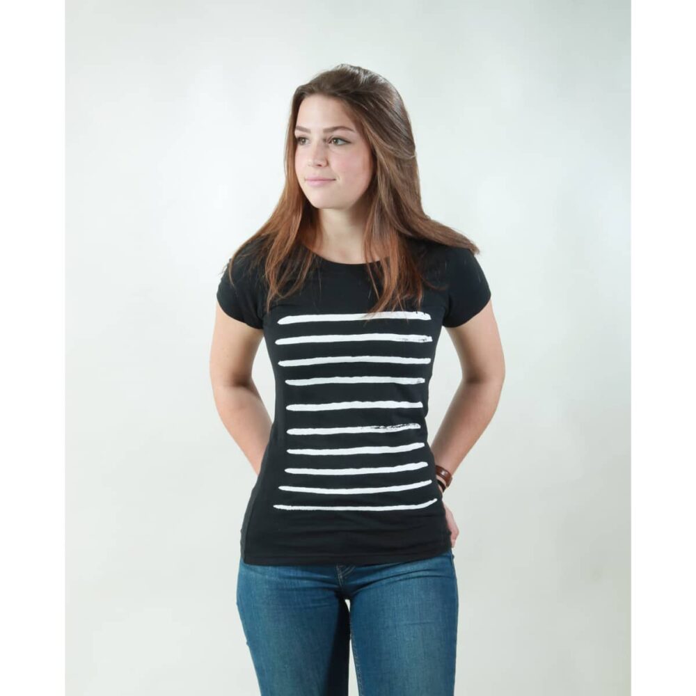 t-shirt damen stripes black
