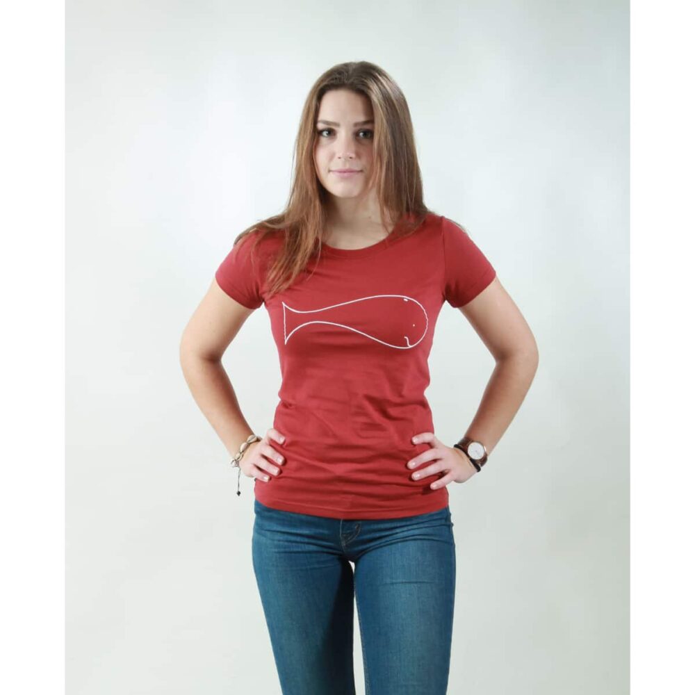 t-shirt damen whale red