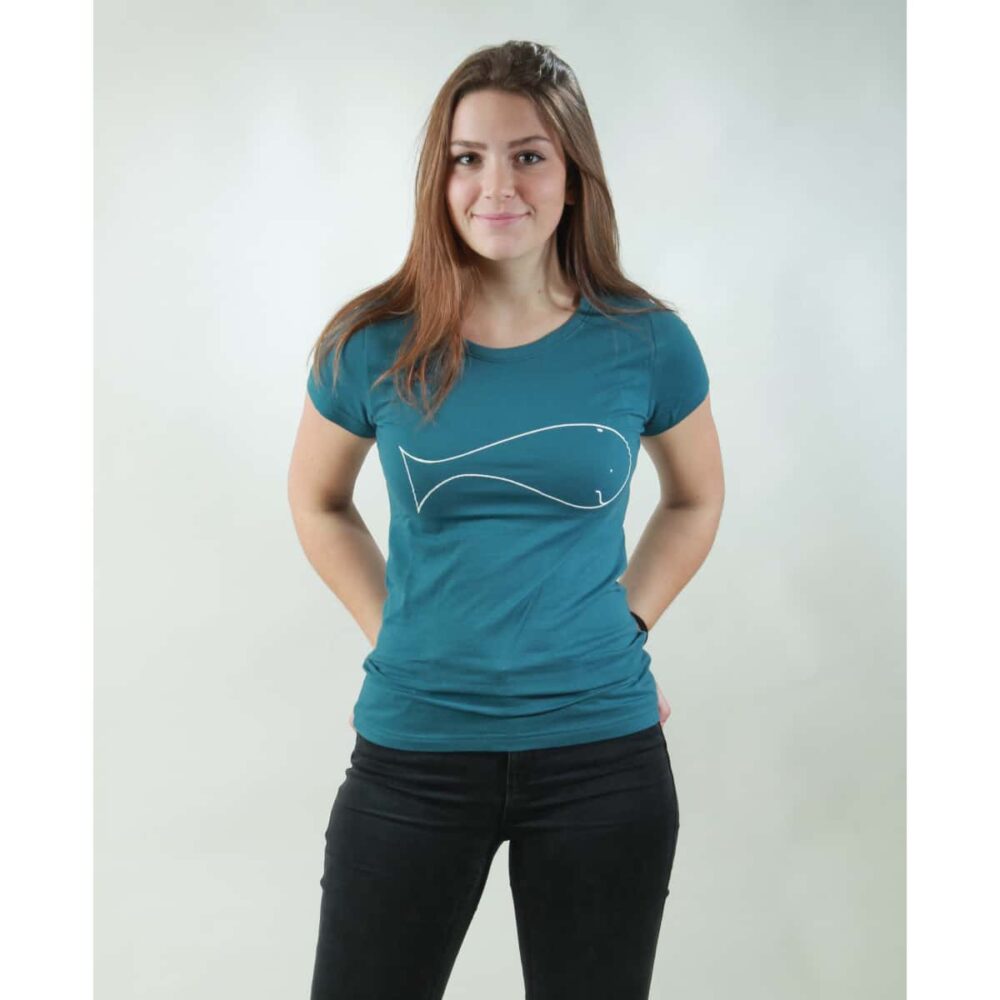 t-shirt damen whale teal