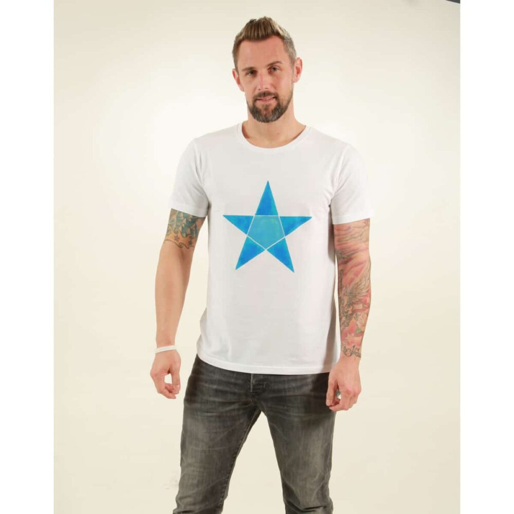 t-shirt herren origami star white