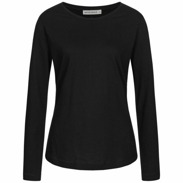 Slub Longsleeve Damen - Basic - black