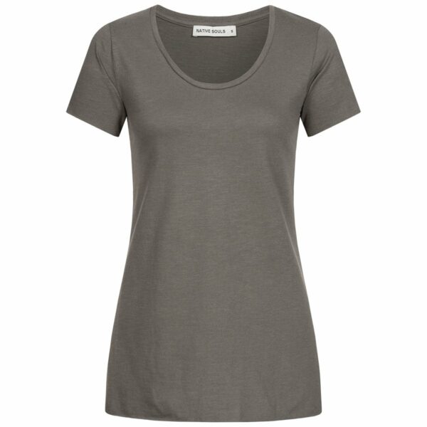 Slub Shirt Damen - A-Form - dark grey