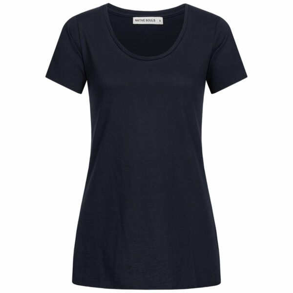 Slub Shirt Damen - A-Form - navy