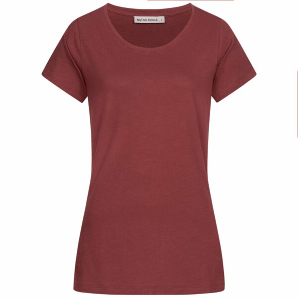 Slub T-Shirt Damen - Basic - wine red