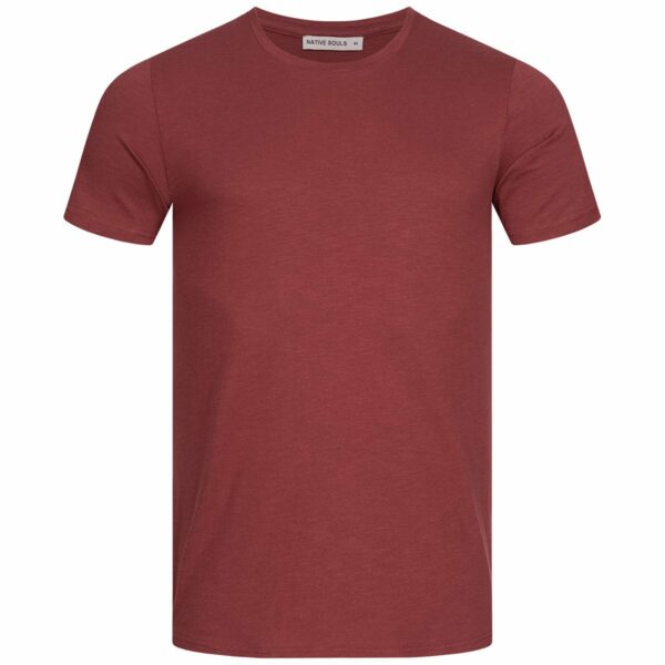 Slub T-Shirt Herren - Basic - wine red