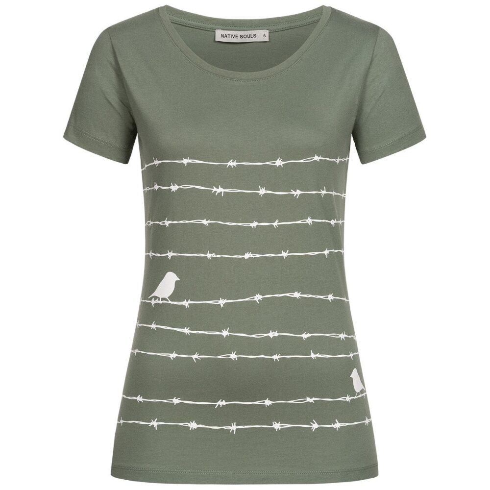 T-Shirt Damen - Barbwire - moss green