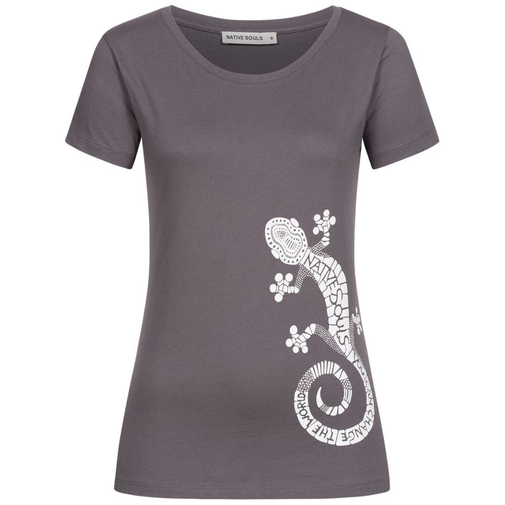 T-Shirt Damen - Gecko - charcoal
