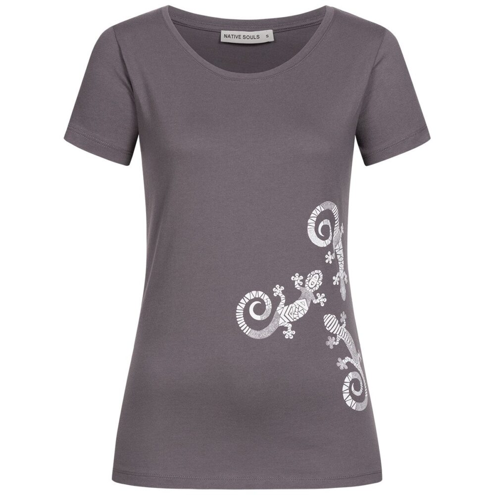 T-Shirt Damen - Three Gecko - charcoal