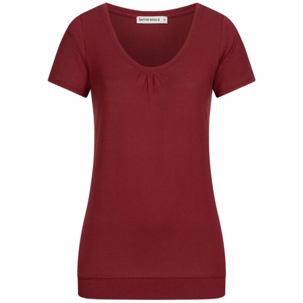 Tencel T-Shirt Damen - dark red