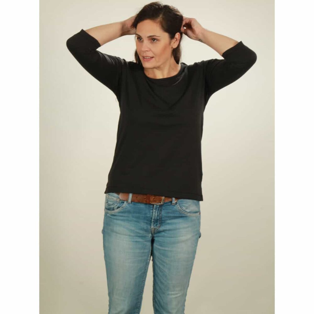 3/4 longsleeve damen black 2