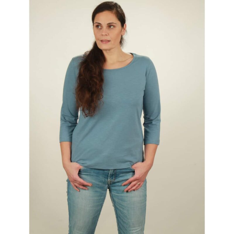 3/4 longsleeve damen light blue