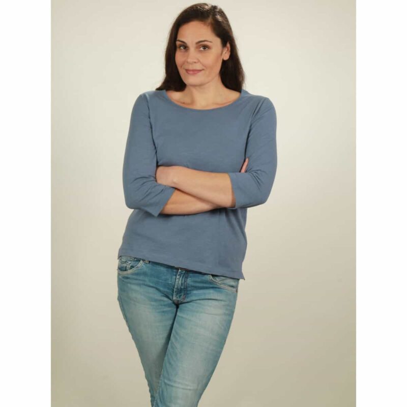 3-4 longsleeve damen smoke blue