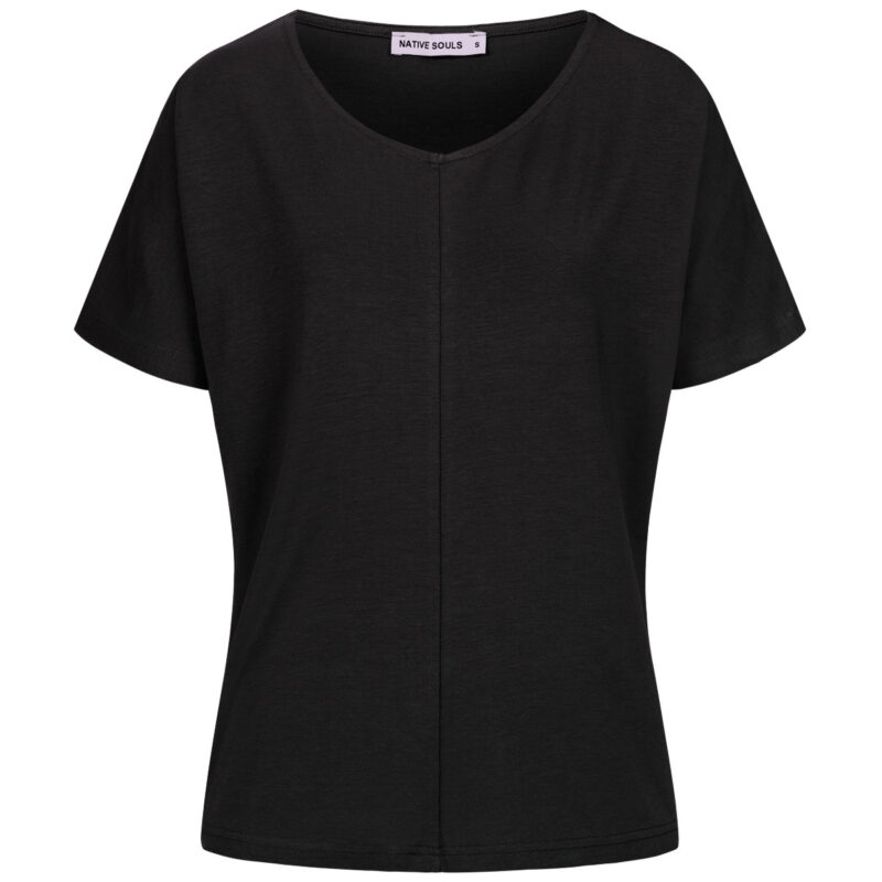 9014 - V-Neck Shirt Medhu - black