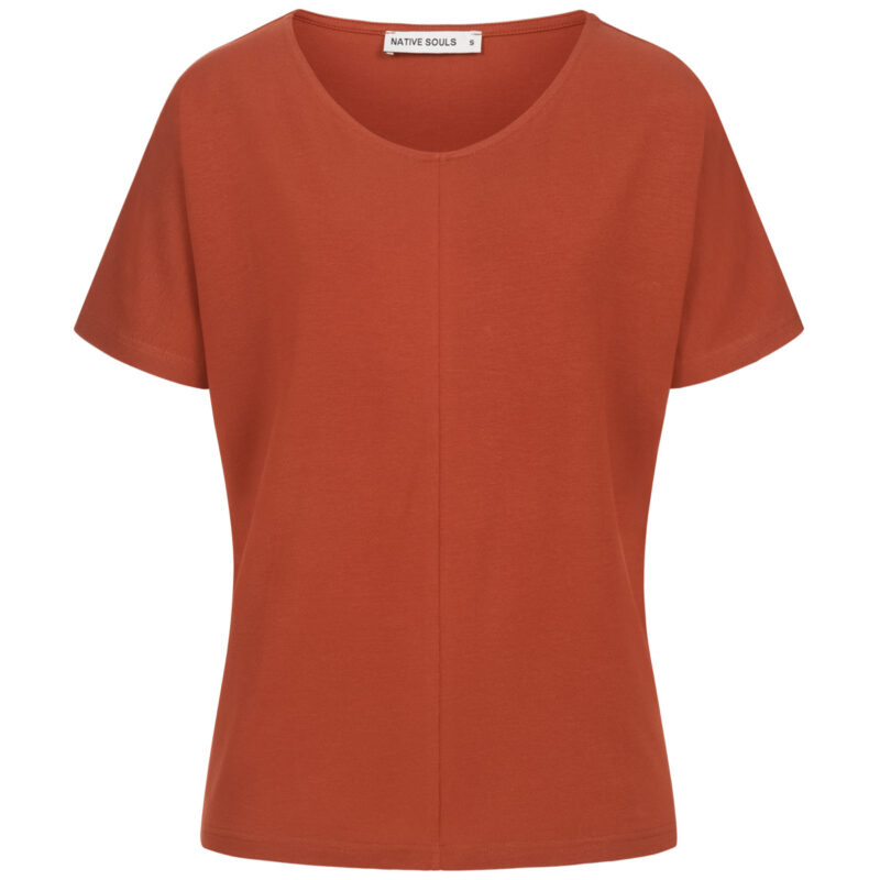 9014 - V-Neck Shirt Medhu - burned orange