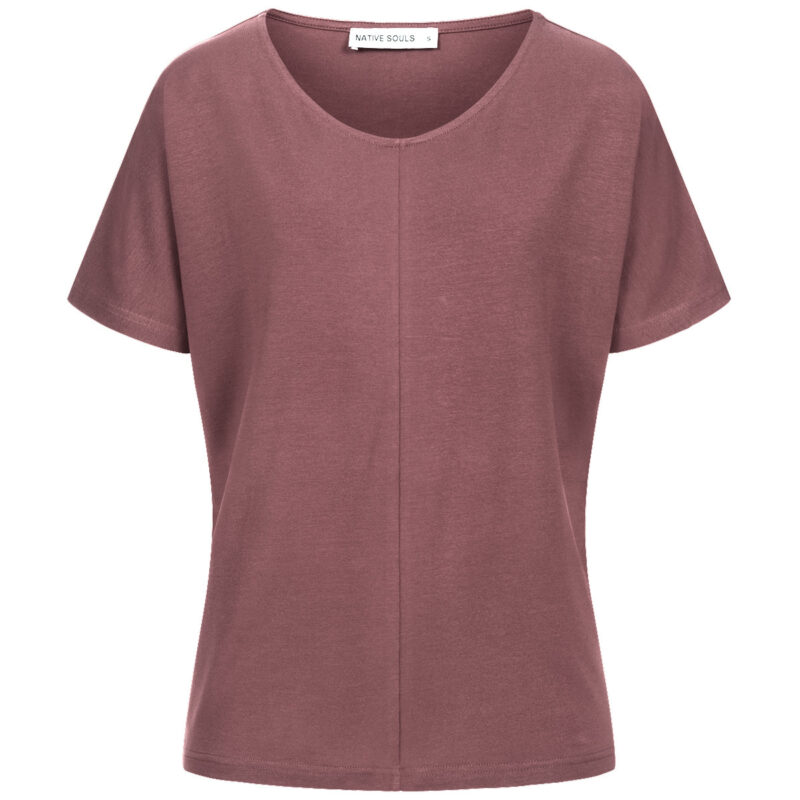 9014 - V-Neck Shirt Medhu - dark berry