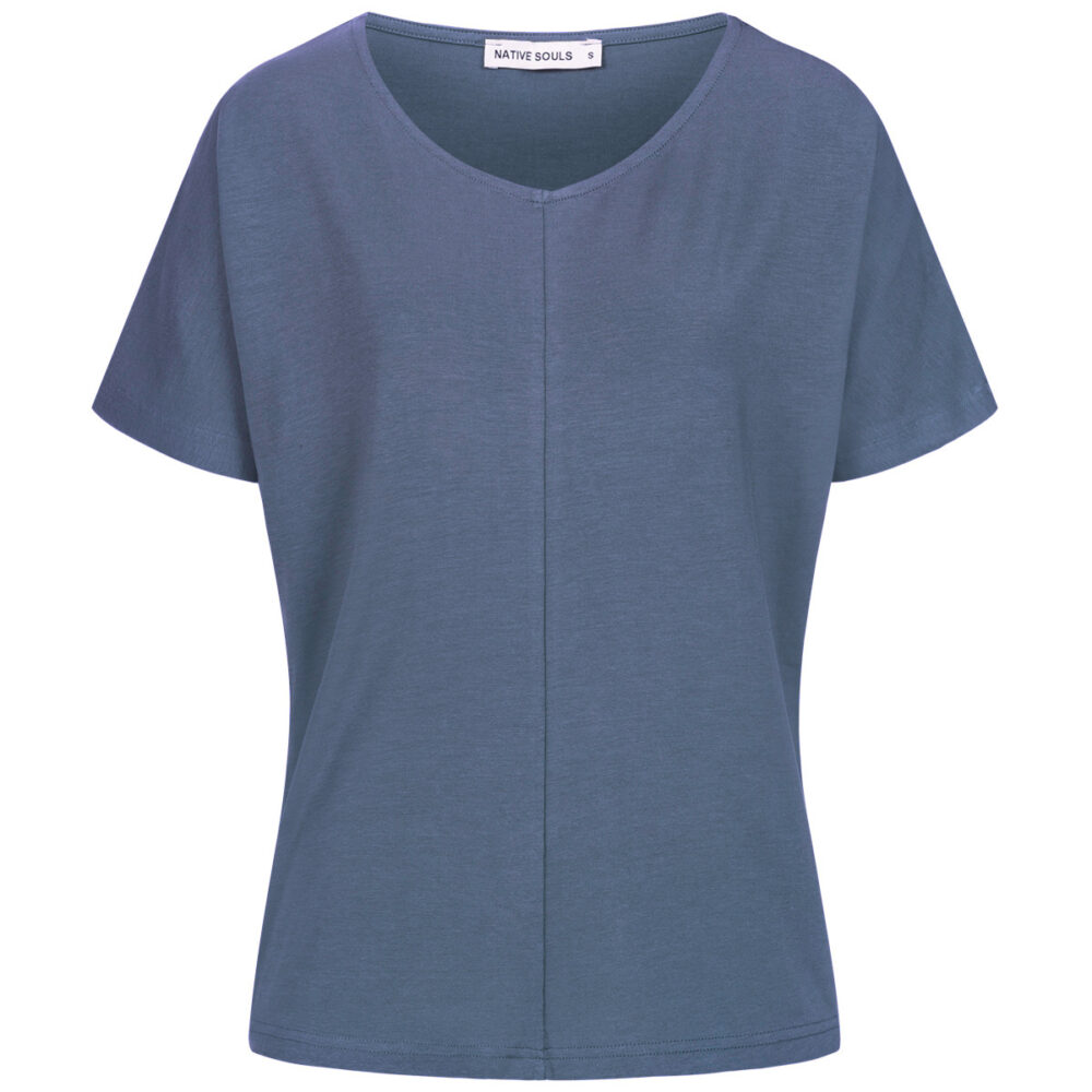 9014 - V-Neck Shirt Medhu - dark blue