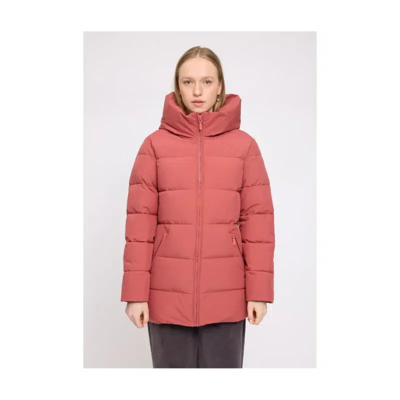 Basic Mid Length Puffer Jacket marsala