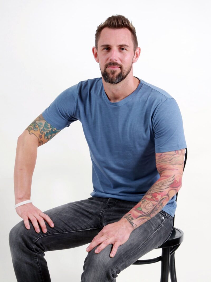 Basic T-Shirt Man smoke blue