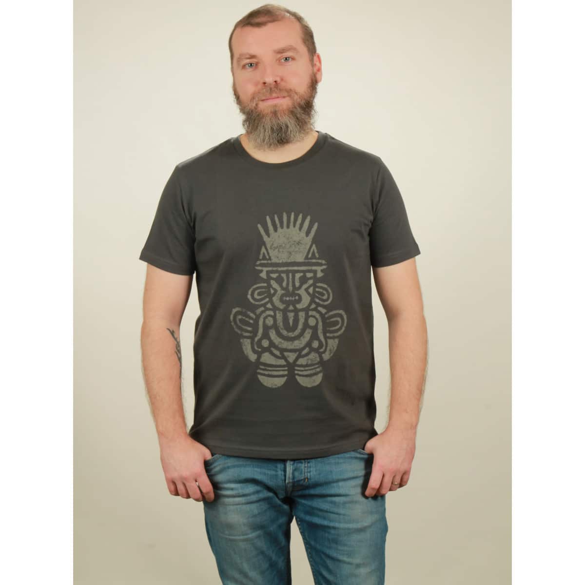 t-shirt herren inka dark grey