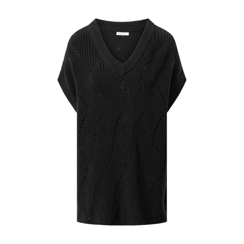 Oversize V Neck Strick black