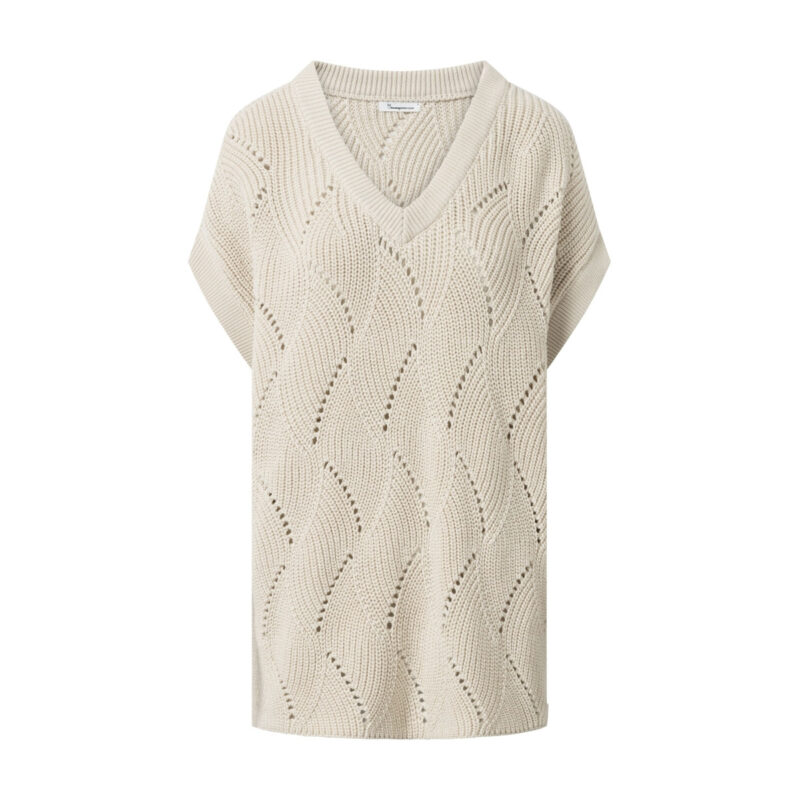 Oversize V Neck Strick buttercream
