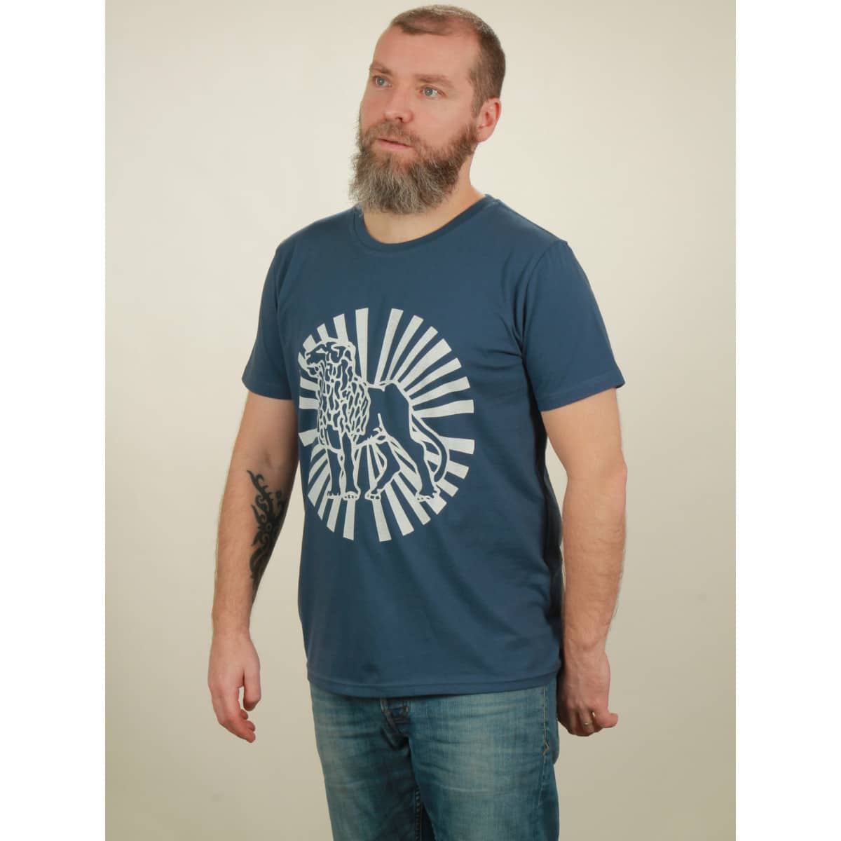 t-shirt herren lion sun dark blue