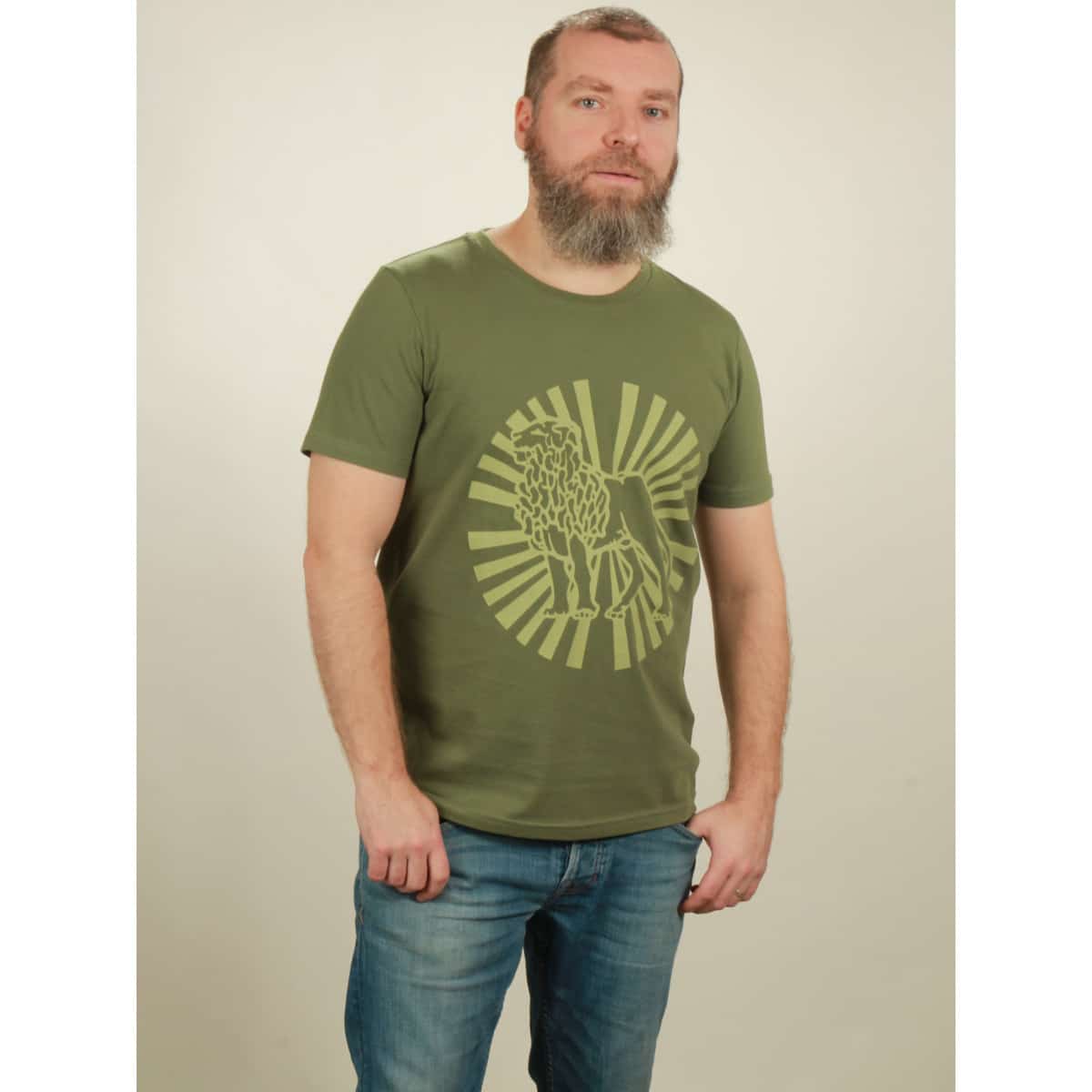 t-shirt herren lion sun green