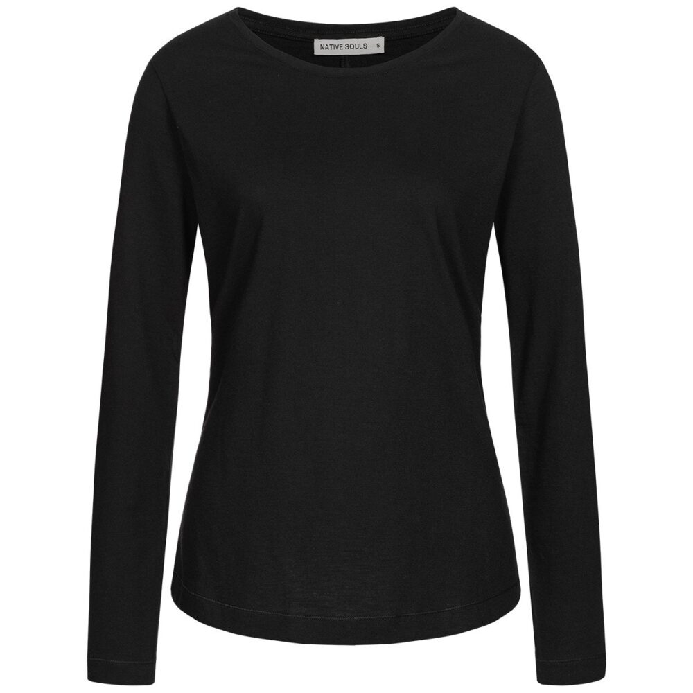 Slub Longsleeve Damen - Basic - black