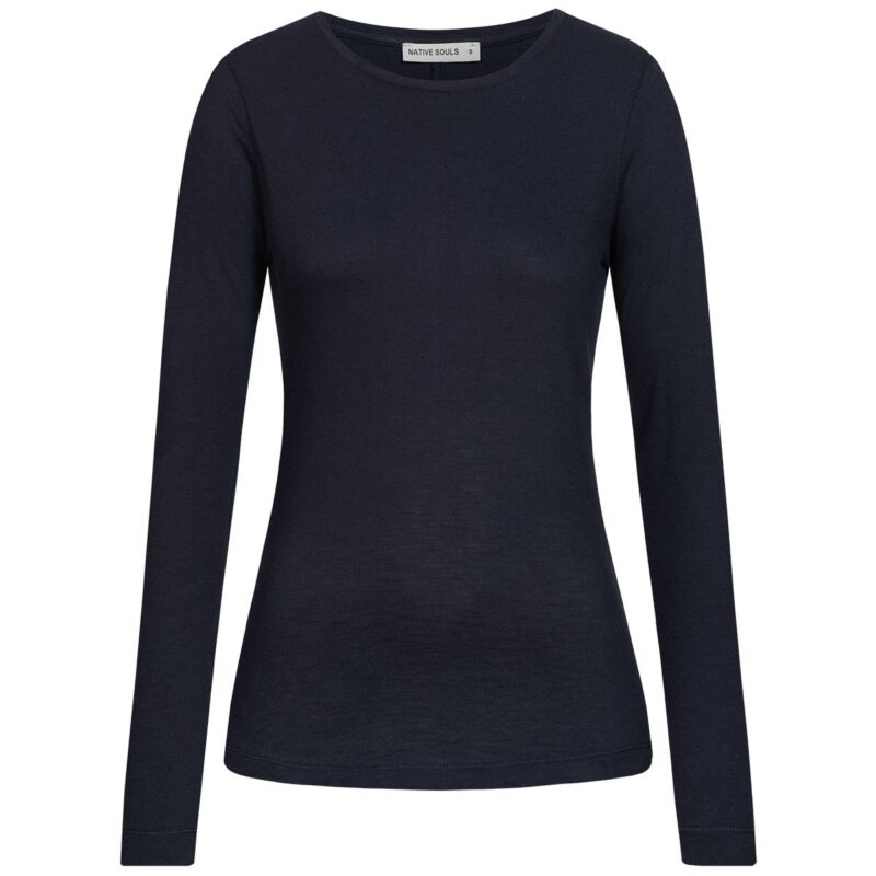 Slub Longsleeve Damen - Basic - navy
