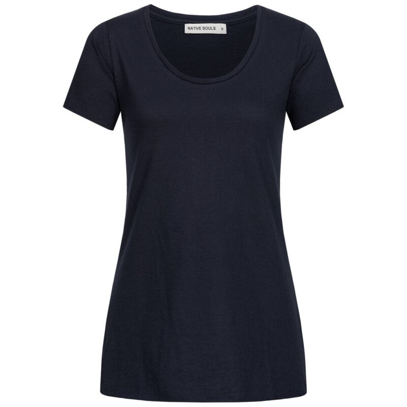 Slub Shirt Damen - A-Form - navy