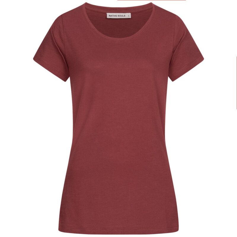 Slub T-Shirt Damen - Basic - wine red