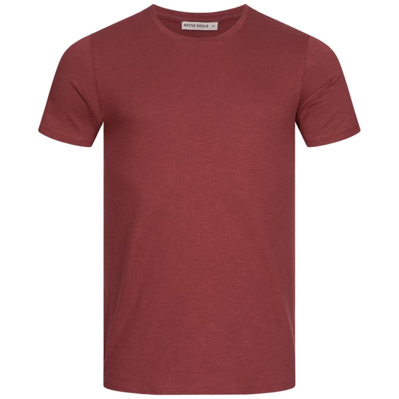 Slub T-Shirt Herren - Basic - wine red
