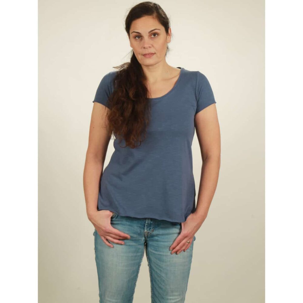 damen slub shirt dark blue