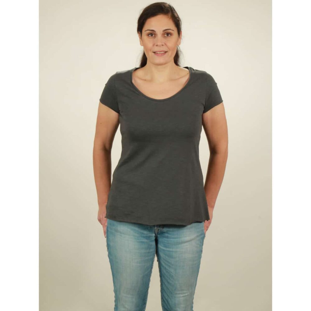 slub shirt damen dark grey
