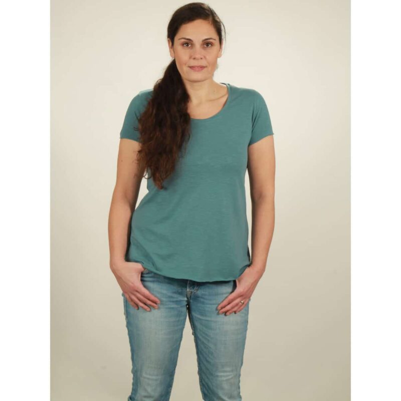 slub shirt damen light turquoise