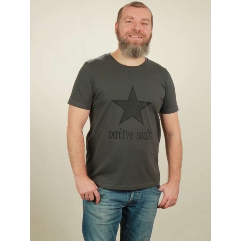 t-shirt herren star dark grey