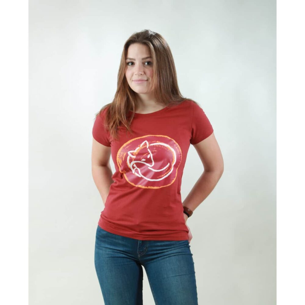 t-shirt damen fox red