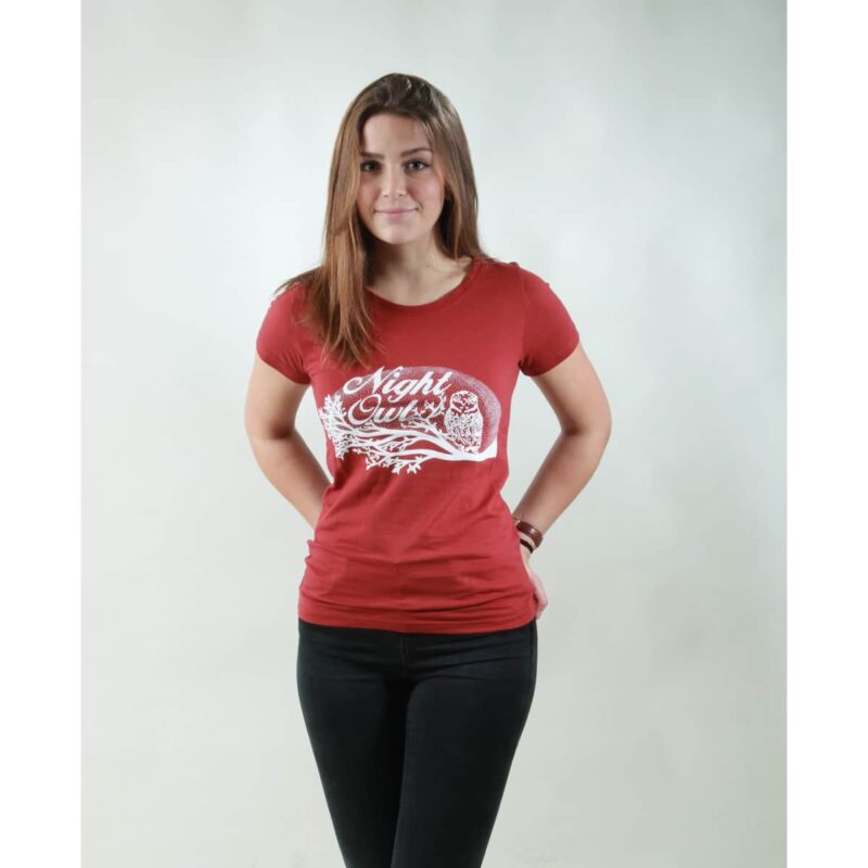 t-shirt damen night owl red