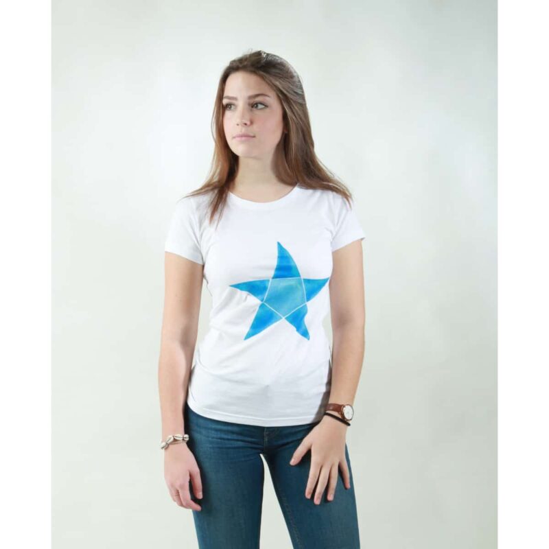 t-shirt damen origami star white