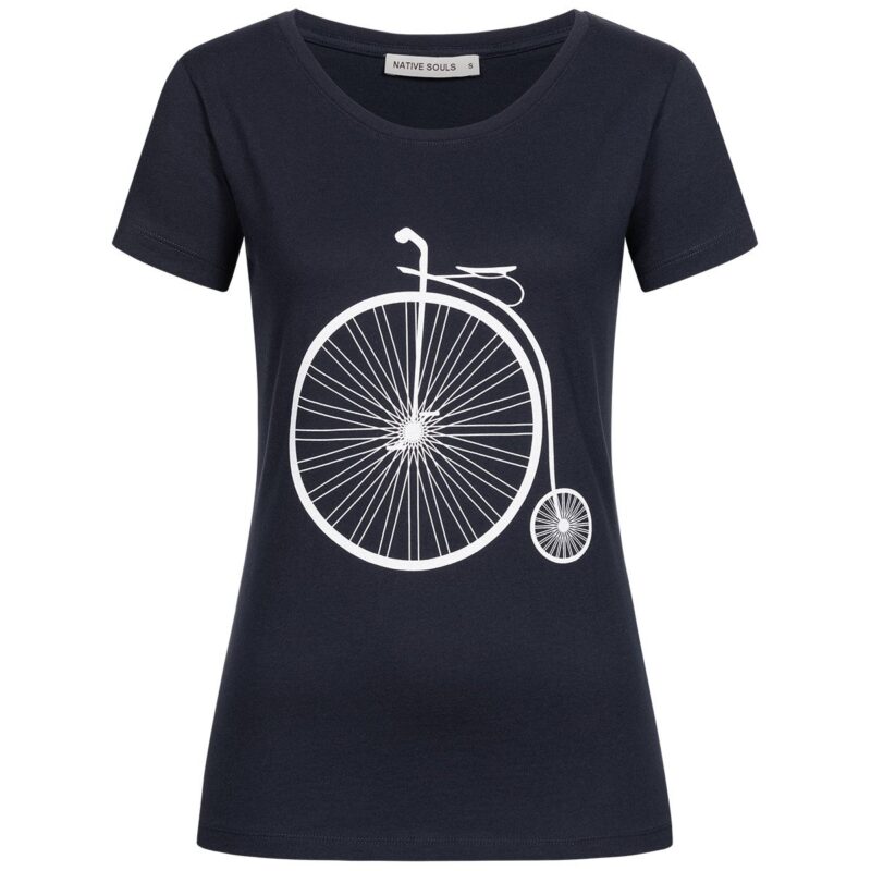 T-Shirt Damen - Retro Bike - navy