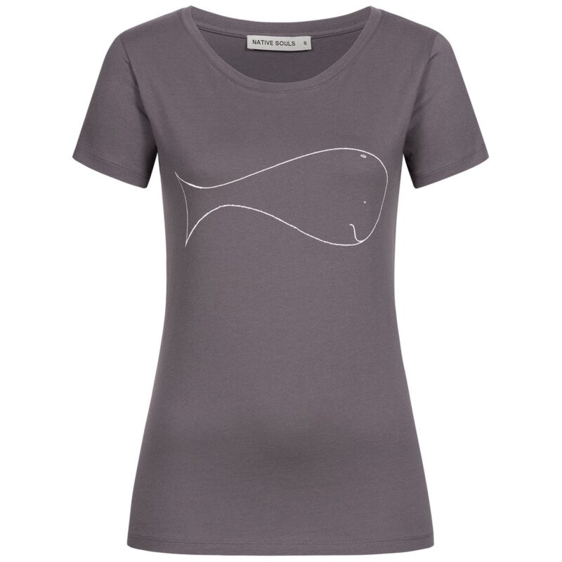 T-Shirt Damen - Whale - charcoal