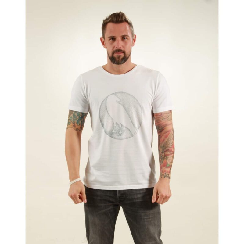t-shirt herren crow white