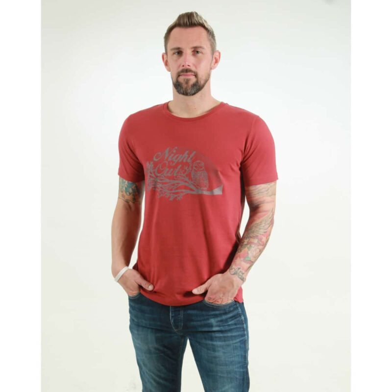 t-shirt herren night owl red