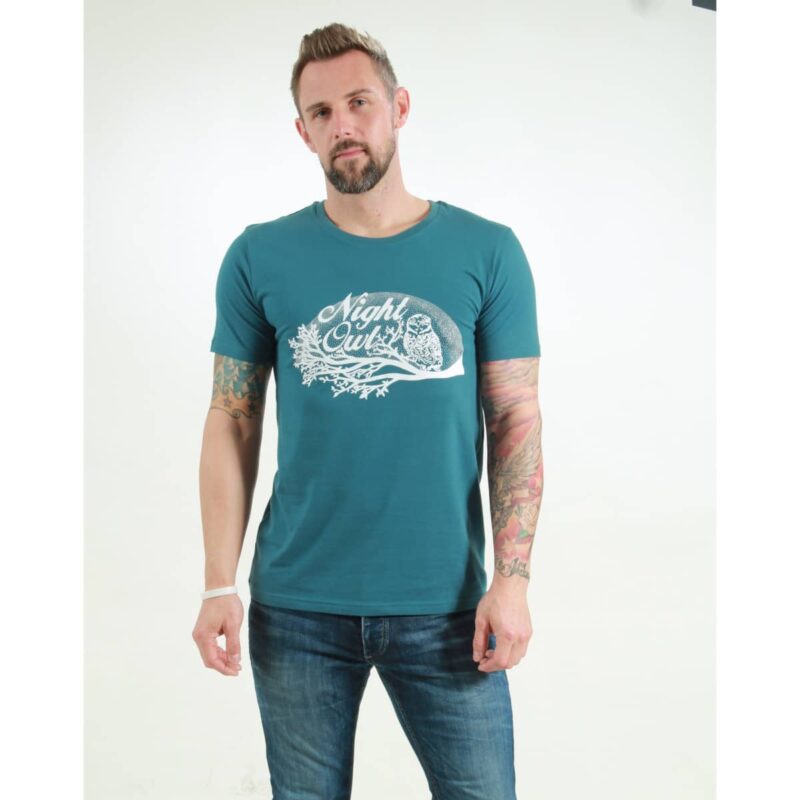 t-shirt herren night owl teal
