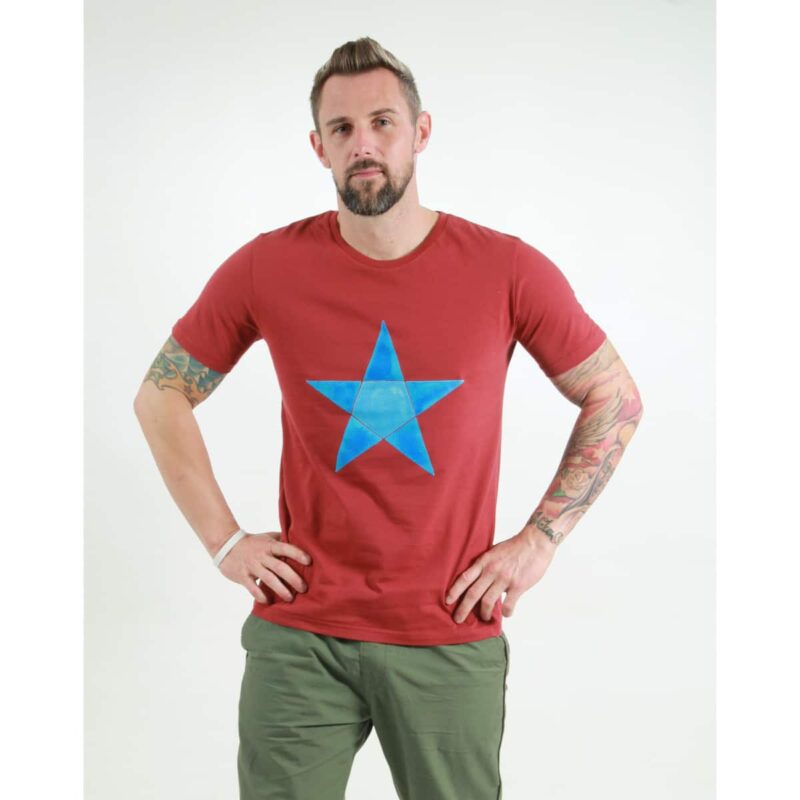 t-shirt herren origami star red