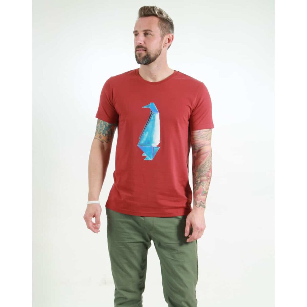 t-shirt herren pinguin red