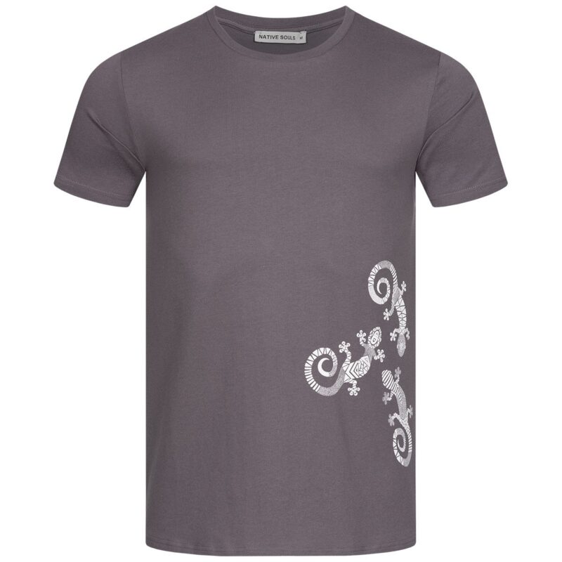T-Shirt Herren - Three Gecko - charcoal