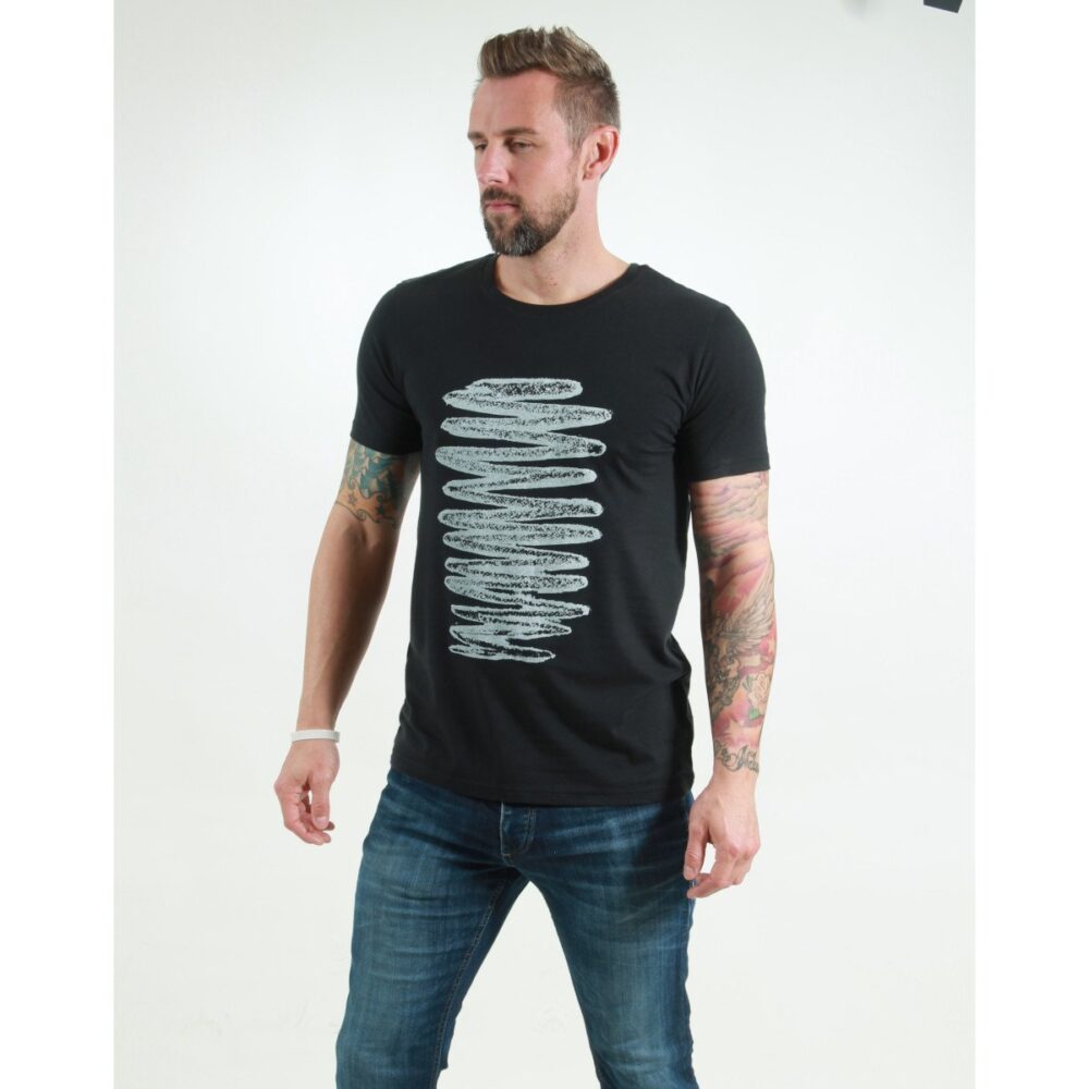 t-shirt herren zigzag black
